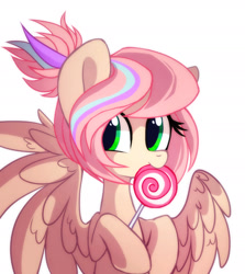 Size: 1889x2116 | Tagged: safe, artist:mirtash, oc, oc only, oc:sweet skies, pegasus, pony, candy, food, lollipop, rcf community, solo, ych result