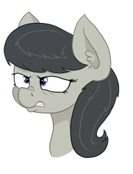Size: 1690x2216 | Tagged: safe, artist:paskanaakka, derpibooru exclusive, octavia melody, earth pony, pony, angry, bags under eyes, bust, ear fluff, gritted teeth, nose wrinkle, portrait, simple background, solo, transparent background