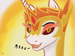 Size: 2250x1688 | Tagged: safe, artist:salemcat, daybreaker, pony, a royal problem, bust, cat noises, female, looking at you, mare, portrait, sexy, sinfully sexy, solo, stupid sexy daybreaker