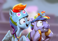 Size: 1200x850 | Tagged: safe, artist:assasinmonkey, bow hothoof, windy whistles, pegasus, pony, parental glideance, cheering, clothes, colored pupils, crazy eyes, excited, female, hat, husband and wife, lip bite, male, mare, open mouth, rainbow dash's parents, shipping, shrunken pupils, smiling, stallion, straight, windyhoof
