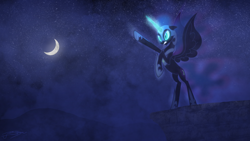 Size: 1920x1080 | Tagged: safe, artist:jamey4, artist:zutheskunk edits, edit, nightmare moon, solo, vector, wallpaper, wallpaper edit