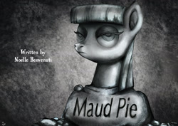 Size: 3508x2480 | Tagged: safe, artist:jowyb, maud pie, maud pie (episode), bust, title card