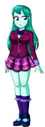 Size: 604x1696 | Tagged: safe, artist:the-butch-x, cold forecast, equestria girls, :o, clothes, crystal prep academy uniform, female, open mouth, plaid skirt, school uniform, simple background, skirt, solo, transparent background