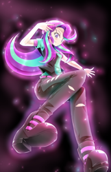 Size: 792x1224 | Tagged: safe, artist:banzatou, starlight glimmer, equestria girls, mirror magic, spoiler:eqg specials, beanie, clothes, female, hat, human coloration, looking at you, pants, shirt, smiling, solo, vest