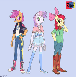 Size: 849x865 | Tagged: safe, artist:jowyb, apple bloom, scootaloo, sweetie belle, anthro, converse, cutie mark crusaders