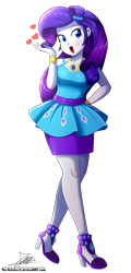 Size: 1004x2096 | Tagged: safe, artist:the-butch-x, part of a set, rarity, better together, equestria girls, beautiful, bracelet, clothes, cute, dress, female, heart, high heels, jewelry, legs, moe, open mouth, pencil skirt, raribetes, shoes, signature, simple background, skirt, solo, transparent background