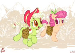 Size: 990x706 | Tagged: safe, artist:jowyb, apple rose, granny smith, earth pony, pony, duo, duo female, female, mare, young granny smith