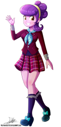 Size: 1004x2096 | Tagged: safe, artist:the-butch-x, suri polomare, equestria girls, friendship games, clothes, commission, crystal prep academy uniform, female, legs, plaid skirt, pleated skirt, school uniform, shoes, signature, simple background, skirt, socks, solo, transparent background