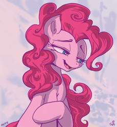 Size: 754x823 | Tagged: safe, artist:jowyb, pinkie pie, earth pony, pony, bedroom eyes, female, mare, open mouth, solo