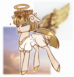 Size: 600x624 | Tagged: safe, artist:exagryph, oc, angel, pony, clothes, female, halo, mare, solo