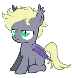Size: 4655x5000 | Tagged: safe, artist:vito, oc, oc only, oc:nook, bat pony, pony, /mlp/, absurd resolution, colt, foal, frown, male, simple background, sitting, solo, transparent background, vector