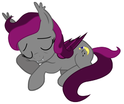 Size: 5000x4178 | Tagged: safe, artist:vito, oc, oc only, oc:lullaby, bat pony, pony, /mlp/, absurd resolution, female, mare, simple background, sleeping, solo, transparent background, vector