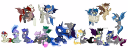 Size: 16200x6089 | Tagged: safe, artist:vito, princess luna, oc, oc:aux, oc:echo, oc:hekesuh, oc:midnight blossom, oc:night watch, oc:rosewood, oc:sirocca, oc:speck, bat pony, pony, unicorn, /mlp/, 4chan, absurd resolution, alcohol, angry, bald, blush sticker, blushing, colt, dogpile, drink, drunk, fangs, female, filly, floppy ears, flying, glass, glasses, grin, group shot, happy, helmet, laughing, lip bite, magic, male, map, mare, open mouth, pile, pomf, pony pile, scrunchy face, shaved, simple background, smiling, spread wings, stallion, sweat, transparent background, trap, unamused, upside down, vector, wide eyes, wingboner, wip