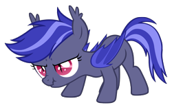 Size: 4934x3024 | Tagged: safe, artist:vito, oc, oc only, oc:night watch, bat pony, pony, /mlp/, absurd resolution, filly, scrunchy face, simple background, solo, transparent background, vector
