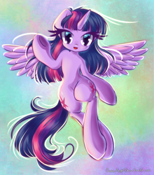 Size: 2200x2500 | Tagged: safe, artist:chaosangeldesu, twilight sparkle, twilight sparkle (alicorn), alicorn, pony, both cutie marks, cute, female, looking at you, mare, open mouth, smiling, solo, twiabetes, underhoof