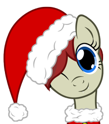 Size: 4356x4944 | Tagged: safe, artist:leadhooves, artist:mamandil, artist:vito, oc, oc only, oc:rosewood, absurd resolution, christmas ponies, fangs, hat, santa hat, simple background, solo, transparent background, vector