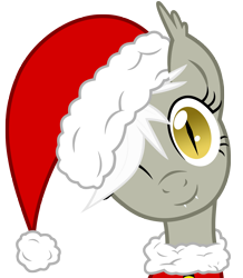 Size: 4365x5000 | Tagged: safe, artist:leadhooves, artist:mamandil, artist:vito, oc, oc only, oc:gloom wing, bat pony, pony, /mlp/, absurd resolution, christmas ponies, hat, santa hat, simple background, solo, transparent background, vector