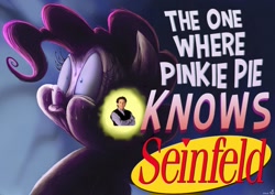 Size: 1024x724 | Tagged: safe, artist:jowyb, edit, pinkie pie, earth pony, pony, the one where pinkie pie knows, meme, seinfeld, title card