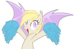 Size: 5000x3258 | Tagged: safe, artist:vito, oc, oc only, oc:pom pom, bat pony, pony, pom pom, simple background, solo, spread wings, transparent background