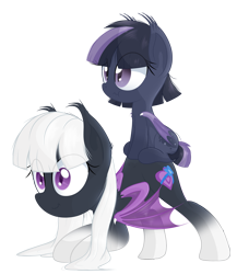 Size: 3141x3621 | Tagged: safe, artist:vito, oc, oc only, oc:love bites, oc:toxic heart, bat pony, pony, duo, femboy, male