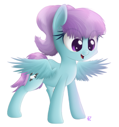 Size: 1841x1963 | Tagged: safe, artist:vito, auntie lofty, lofty, pegasus, pony, artist interpretation, happy, simple background, solo, spread wings, transparent background, wings