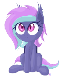 Size: 2023x2500 | Tagged: safe, artist:vito, oc, oc:true song, bat pony, pony, cute, sitting