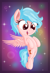 Size: 1664x2440 | Tagged: safe, alternate version, artist:vito, cozy glow, pegasus, pony, /mlp/, 4chan, a better ending for cozy, alternate hairstyle, belly, cozybetes, cozylove, cute, female, filly, foal, gradient background, solo