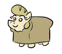 Size: 353x308 | Tagged: safe, artist:jargon scott, oc, oc only, oc:bread pony, bread pony, food pony, original species, bread, bread head, solo