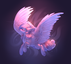 Size: 3000x2703 | Tagged: safe, artist:nightskrill, oc, oc only, pegasus, pony, eyes closed, female, large wings, mare, smiling, solo, wings