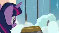 Size: 960x540 | Tagged: safe, screencap, twilight sparkle, twilight sparkle (alicorn), twilight velvet, alicorn, pony, once upon a zeppelin, animated, barrel, cute, excited, gif, happy, helmet, lifejacket, neighagra falls, velvetbetes, waterfall, wet mane
