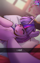 Size: 909x1418 | Tagged: safe, artist:sugarlesspaints, twilight sparkle, pony, blushing, chest fluff, cute, ear fluff, eyes closed, open mouth, selfie, shoulder fluff, solo, twiabetes