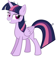 Size: 1584x1656 | Tagged: safe, artist:thecheeseburger, mean twilight sparkle, alicorn, pony, the mean 6, clone, female, mare, red eyes, simple background, smiling, solo, transparent background