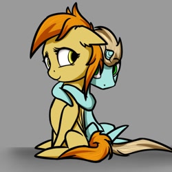 Size: 500x500 | Tagged: safe, artist:6editor9, oc, oc only, pegasus, pony, unicorn, duo, female, hug