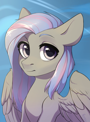 Size: 2199x2995 | Tagged: safe, artist:fensu-san, oc, oc only, oc:melody smile, pegasus, pony, bust, female, mare, not fluttershy, portrait, solo