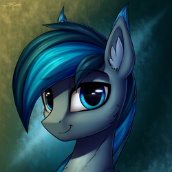 Size: 3000x3000 | Tagged: safe, artist:setharu, oc, oc only, bat pony, pony, bat pony oc, bust, commission, male, portrait, smiling, solo