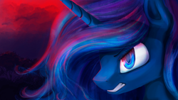 Size: 4000x2250 | Tagged: safe, artist:1deathpony1, princess luna, alicorn, pony, angry, female, horn, mare, princess, royalty, solo