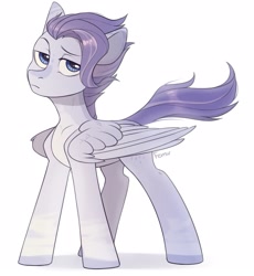 Size: 1989x2160 | Tagged: safe, artist:fensu-san, oc, oc only, pegasus, pony, lidded eyes, simple background, solo, white background