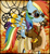 Size: 600x653 | Tagged: safe, artist:0crimsonaffinity0, rainbow dash, pegasus, pony, clockwork, cog, goggles, solo, steampunk, watermark