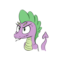 Size: 550x550 | Tagged: safe, artist:firenhooves, spike, dragon, forked tongue, simple background, solo, tongue out, white background