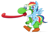 Size: 622x419 | Tagged: safe, artist:firenhooves, derpibooru exclusive, rainbow dash, pegasus, pony, cute, long tongue, nintendo, open mouth, riding, simple background, tongue out, video game, white background, yoshi