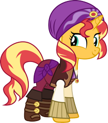 Size: 1000x1147 | Tagged: safe, artist:cloudyglow, sunset shimmer, pony, equestria girls, movie magic, spoiler:eqg specials, clothes, equestria girls outfit, equestria girls ponified, female, ponified, simple background, solo, sunshim, transparent background