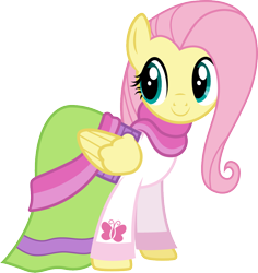 Size: 1000x1060 | Tagged: safe, artist:cloudyglow, fluttershy, pegasus, pony, movie magic, spoiler:eqg specials, clothes, equestria girls ponified, female, mare, ponified, simple background, solo, transparent background, vector