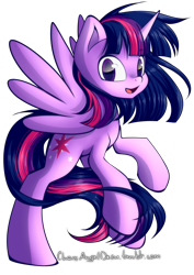 Size: 1200x1697 | Tagged: safe, artist:chaosangeldesu, twilight sparkle, twilight sparkle (alicorn), alicorn, pony, female, mare, simple background, smiling, solo, transparent background