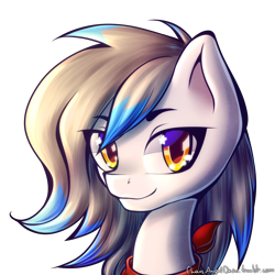 Size: 2000x2000 | Tagged: safe, artist:chaosangeldesu, oc, oc only, oc:silvermane, pegasus, pony, bust, male, neckerchief, portrait, simple background, smiling, solo, stallion, starry eyes, transparent background, wingding eyes