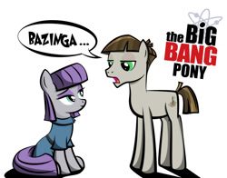 Size: 1026x805 | Tagged: safe, artist:dan232323, maud pie, mudbriar, earth pony, pony, the maud couple, bazinga, female, lidded eyes, sheldon cooper, smiling, the big bang theory