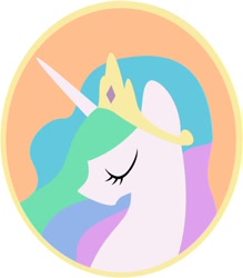 Size: 498x568 | Tagged: safe, artist:pony-paint, princess celestia, alicorn, pony, bust, crown, eyes closed, female, jewelry, mare, portrait, regalia, show accurate, solo