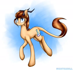 Size: 2129x2033 | Tagged: safe, artist:nightskrill, oc, oc only, original species, female, horns, leonine tail, mare, solo