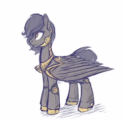 Size: 2149x2160 | Tagged: safe, artist:nightskrill, oc, oc only, pegasus, pony, female, mare, mechanized, solo