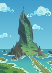 Size: 2480x3507 | Tagged: safe, artist:sonofaskywalker, surf and/or turf, friendship express, mount aris, mountain, no pony, railroad, scenery, train, vector