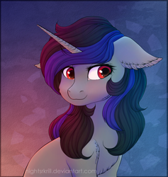 Size: 1450x1528 | Tagged: safe, artist:nightskrill, oc, oc only, pony, unicorn, bust, chest fluff, ear fluff, female, mare, portrait, solo